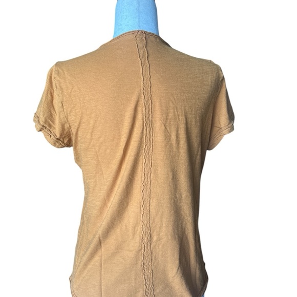 Anthropologie Pilcro Spliced Neck Tee Pressed Botanical Mustard Yellow Size M - Picture 5 of 11